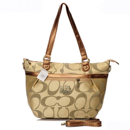 Coach In Signature Small Khaki Totes AQB